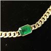 Image 5 : Elegant Emerald in Curb-Link Chain Necklace