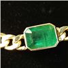 Image 7 : Elegant Emerald in Curb-Link Chain Necklace