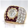 Image 1 : Ruby & Diamond Dome Ring 2.24 Carat Center Diamond
