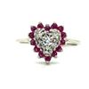 Image 1 : Nostalgic Ruby & Diamond Heart Ring "Exquisite"