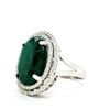 Image 2 : Maximalist Emerald and Double Diamond Halo Ring