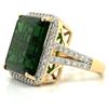 Image 1 : Maximalist Green Tourmaline and Diamond Halo Ring