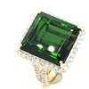 Image 2 : Maximalist Green Tourmaline and Diamond Halo Ring