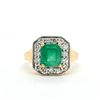 Image 1 : Colombian Emerald and Diamond Frame Ring