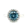 Image 2 : 2 CT Blue Salt & Pepper Diamond Ring with Halo