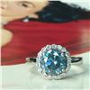 Image 4 : 2 CT Blue Salt & Pepper Diamond Ring with Halo