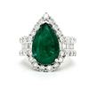 Image 1 : Bold GIA Emerald and Exquisite Diamond Ring PLT