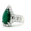 Image 2 : Bold GIA Emerald and Exquisite Diamond Ring PLT