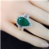 Image 8 : Bold GIA Emerald and Exquisite Diamond Ring PLT