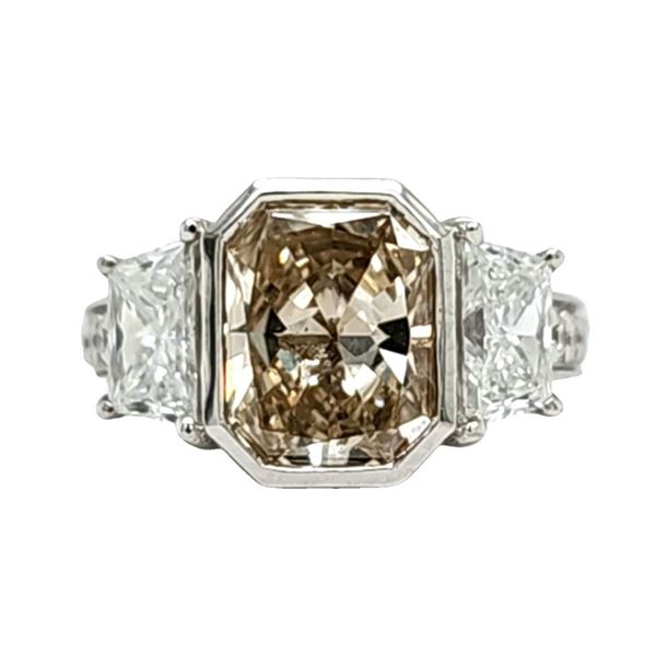 2.01 CT Fancy Color Diamond & White Diamond Ring