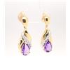 Image 2 : Dangling Amethyst Earrings with Diamond Accents