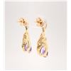 Image 3 : Dangling Amethyst Earrings with Diamond Accents