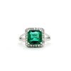 Image 1 : Zambian Emerald Ring Diamond Frame Split Shoulders