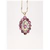 Image 1 : Vintage Ruby and Diamond Navette Pendant