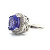 Image 1 : Cushion-Cut Tanzanite and Diamond Halo Ring