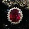 Image 2 : Grand Ruby and Tiered Diamond Halo Ring