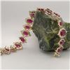 Image 3 : Graduating Ruby and Diamond Finial Halo Eternity Bracelet