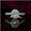 Image 1 : Oval Diamond Ring with Diamond Halo and Shoulders