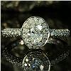 Image 2 : Oval Diamond Ring with Diamond Halo and Shoulders
