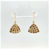 Image 4 : Champagne Diamond Dangling Fan Earrings