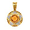 Image 2 : Checkerboard-Facet Citrine & Diamond Star Pendant