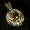 Image 4 : Checkerboard-Facet Citrine & Diamond Star Pendant