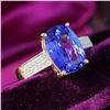 Image 1 : Tanzanite Ring with Diamond Shoulders