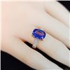 Image 7 : Tanzanite Ring with Diamond Shoulders