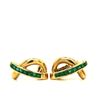 Image 1 : Emerald and Yellow Gold French Clip Earrings