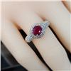 Image 7 : Ruby Ring & Diamond Encrusted Halo and Shoulders