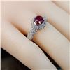 Image 8 : Ruby Ring & Diamond Encrusted Halo and Shoulders