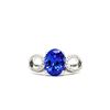Image 1 : Tanzanite Ring with Looped Diamond Shoulders