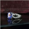 Image 3 : Tanzanite Ring with Looped Diamond Shoulders