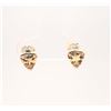 Image 1 : Trilliant-Cut Citrine and Diamond Accent Earrings