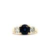 Image 1 : Estate Blue Sapphire and Diamond Three-Stone Ring