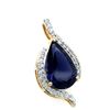 Image 1 : Iolite Pendant with Bypass-Style Diamond Halo