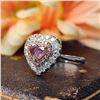 Image 2 : GIA Fancy Color Heart-Cut Diamond and Halo Ring