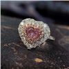 Image 3 : GIA Fancy Color Heart-Cut Diamond and Halo Ring