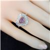 Image 4 : GIA Fancy Color Heart-Cut Diamond and Halo Ring
