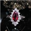 Image 3 : Marquise-Cut Ruby and Diamond Halo Ring