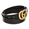 Image 2 : Gucci Black Leather GHW GG Thin Belt 80