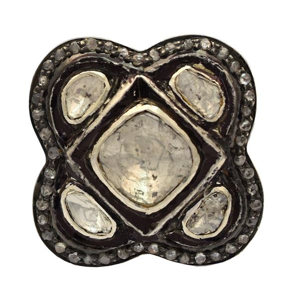 0.64 ctw Silver and Gold Diamond Ring