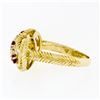 Image 5 : 18k Yellow Gold 0.50 ctw Prong Round Diamond & Ruby Braided Loop Knot Band Ring