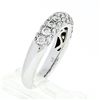 Image 8 : Fancy 18K White Gold 1.15 ctw Round Pave Diamond 4.75mm Domed Wedding Band Ring