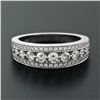 Image 2 : New 18k White Gold 1.0 ctw Round Brilliant Pave & Shared Prong Diamond Band Ring