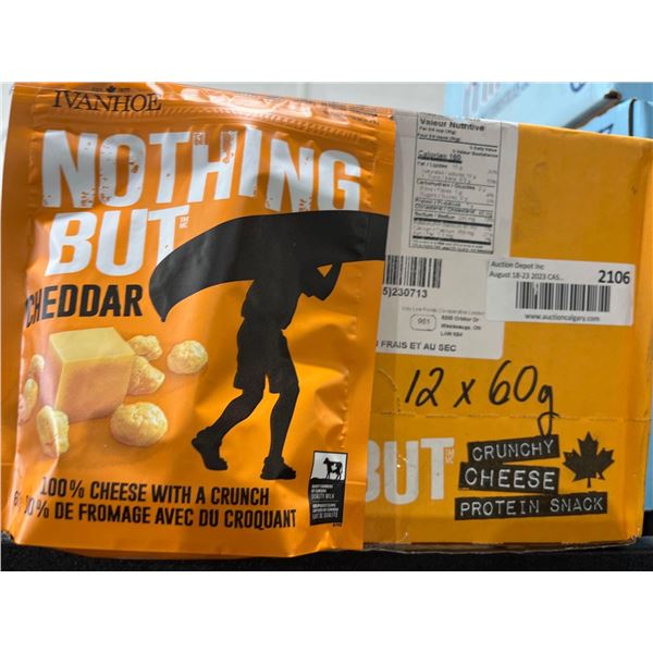 CASE LOT- Nothing but Cheddar Crunchy Cheese Snacks- 12x60g