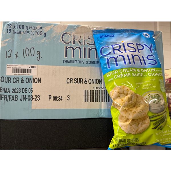 CASE LOT- Crispy Minis Rice Chips Sour Cream and Onion - 12x100g