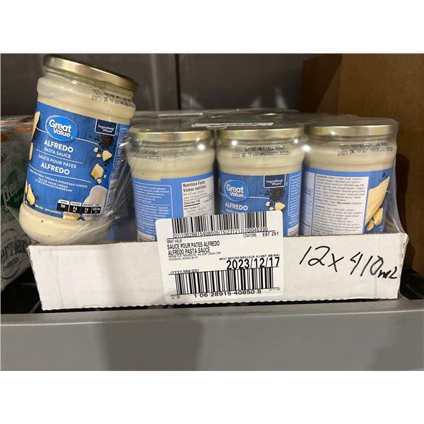 CASE LOT- Great Value Alfredo Pasta Sauce- 12x410ml