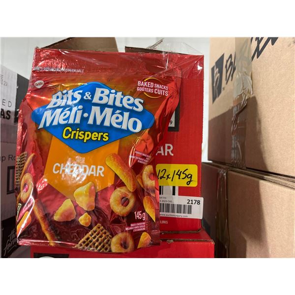 CASE LOT- Bits & Bites Cheddar Crispers- 12x145g