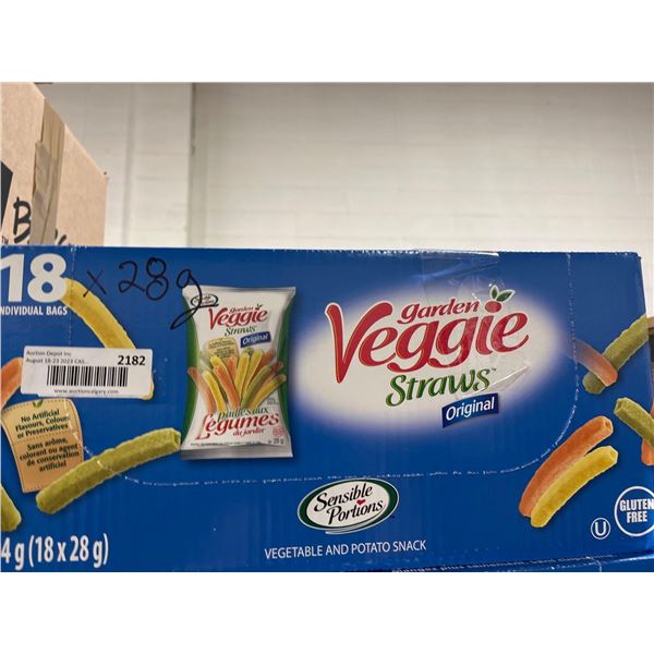 CASE LOT- Garden Veggie Straws original- 18x 28g